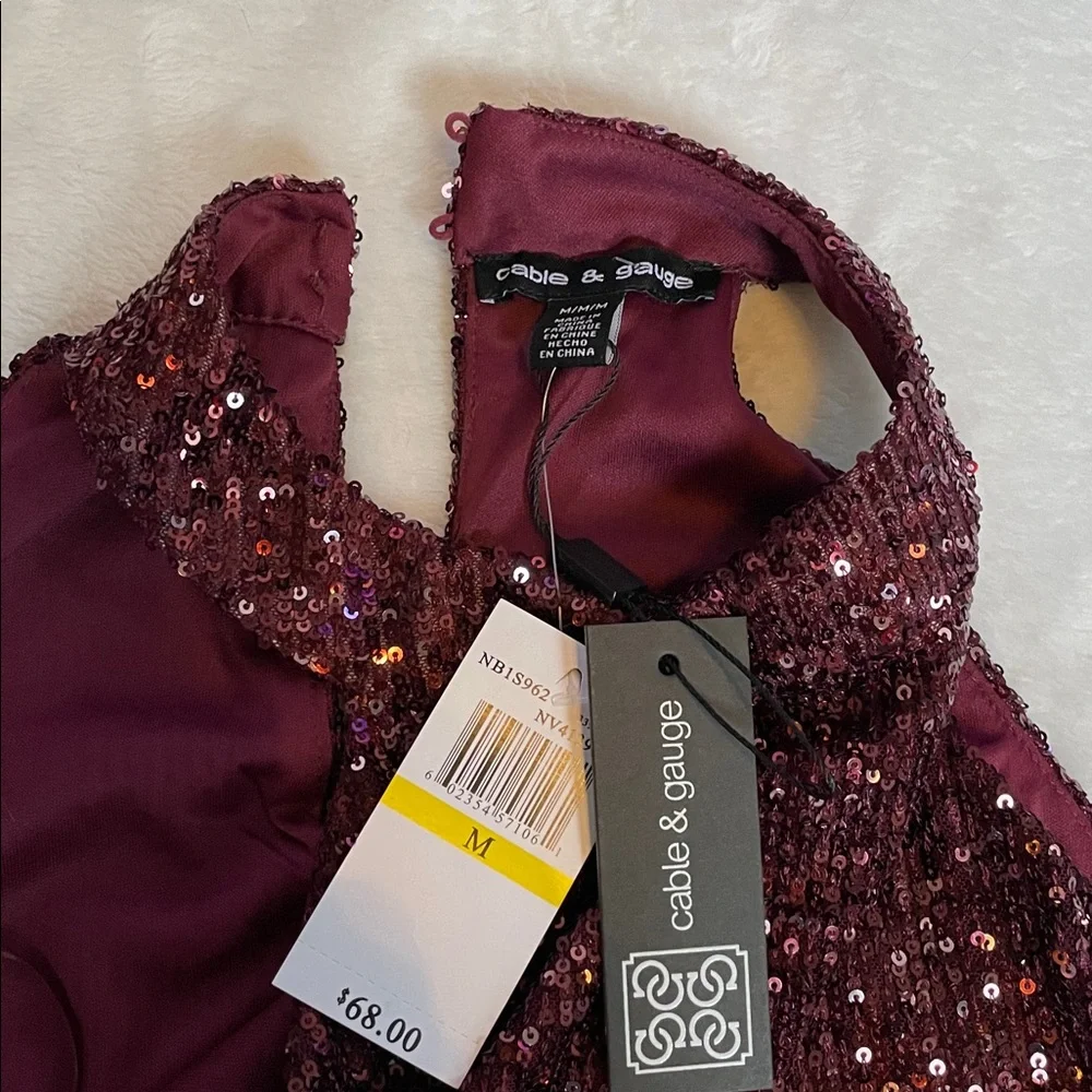 Cable & Gauge Sequin Halter Top in Purple - Picture 4 of 8